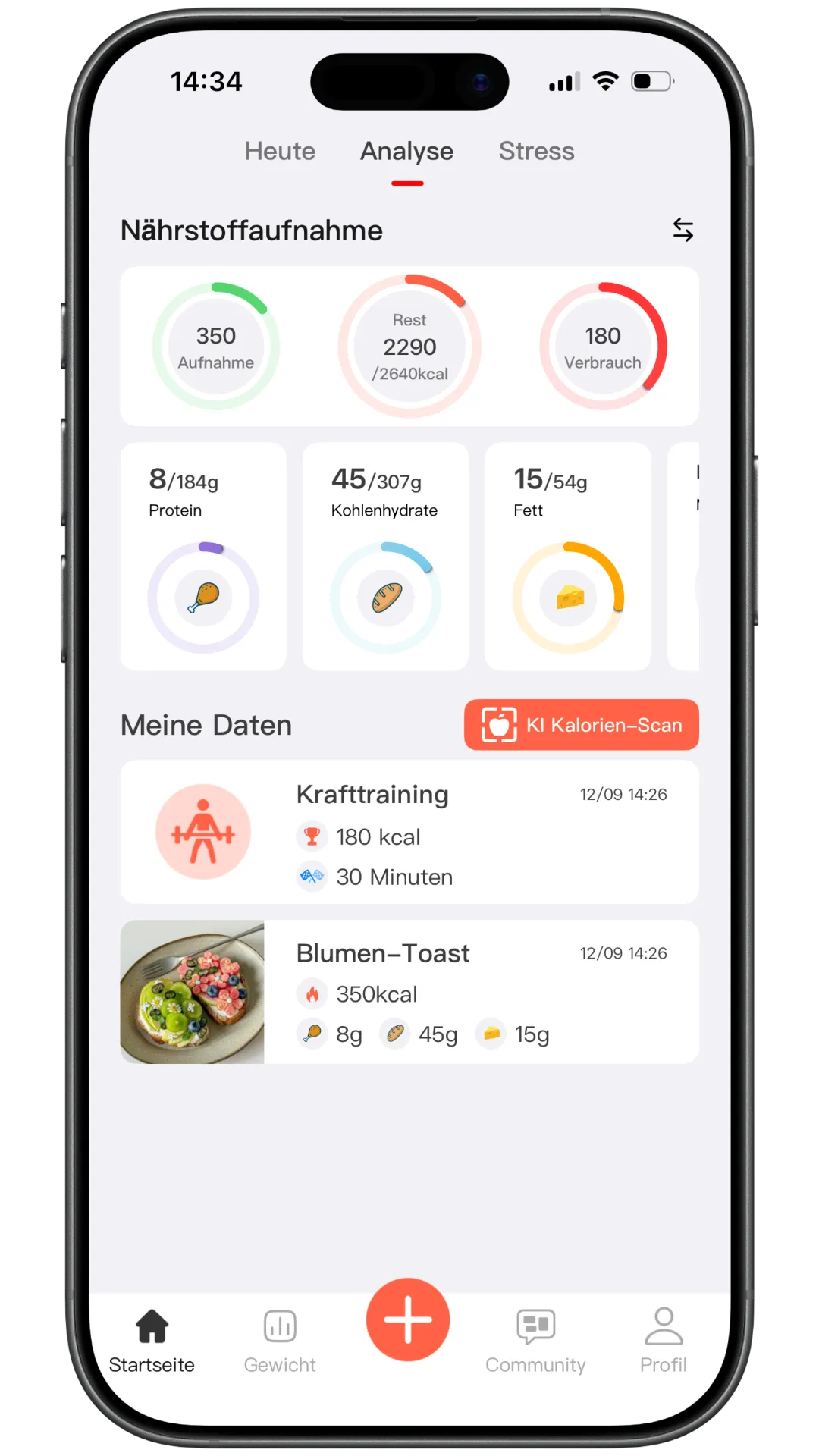 Ihre tägliche Ernährung, klar analysiert